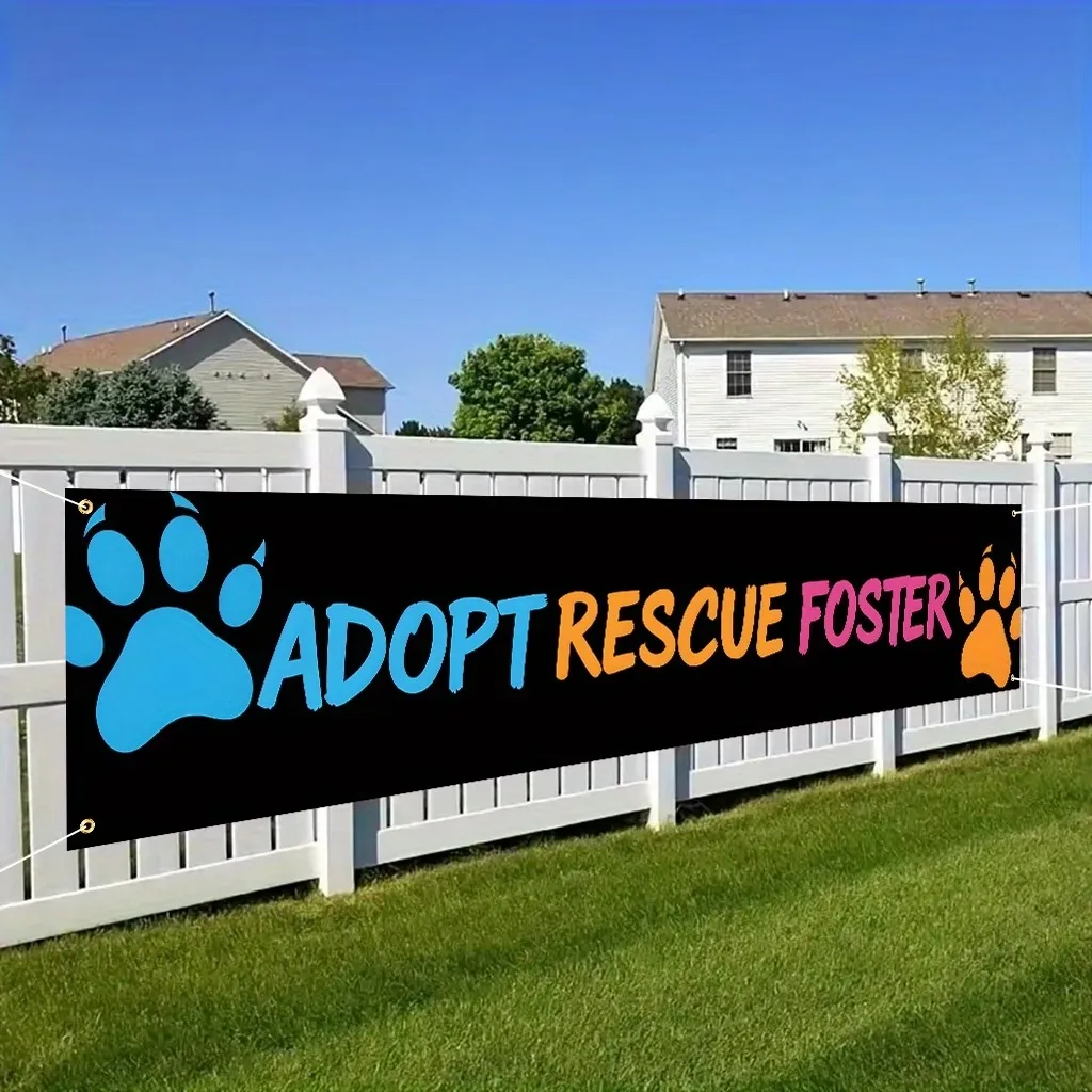 Bannière VIKAMA pour la Journée d'Adoption des Animaux, Panneau de Bienvenue pour l'Abri pour Animaux, Affiches pour Événements Communautaires et Fêtes de Collectes de Fonds pour la Protection et l'Élevage des Chiens