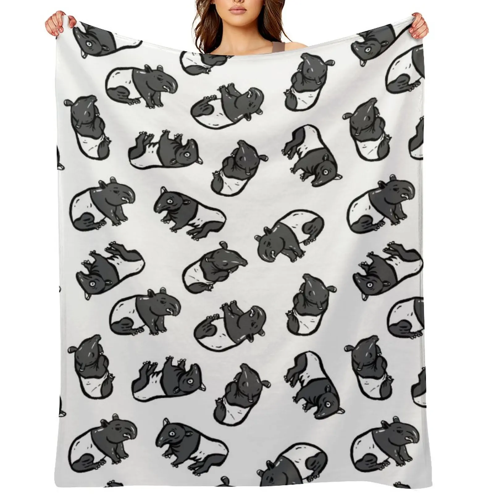 

Malayan tapir Throw Blanket Soft Cute Bed covers for winter Blankets