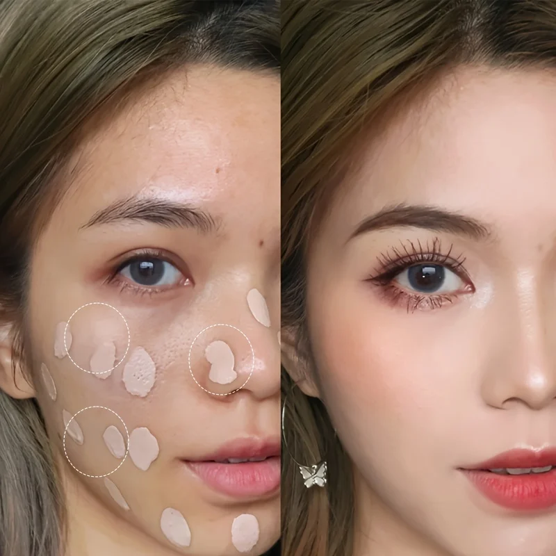 풀 커버 파운데이션 - 매트한 마무리, 크리미한 질감, 강력한 커버력, 보습, 유분 조절, 모공 감소, 끈적임 없음