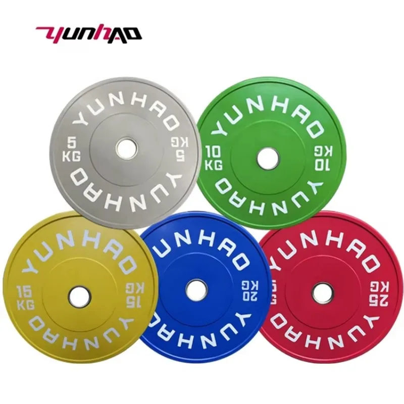 Strength Training 15KG Rubber Coated Standard Barbell Bumper Weight Plates