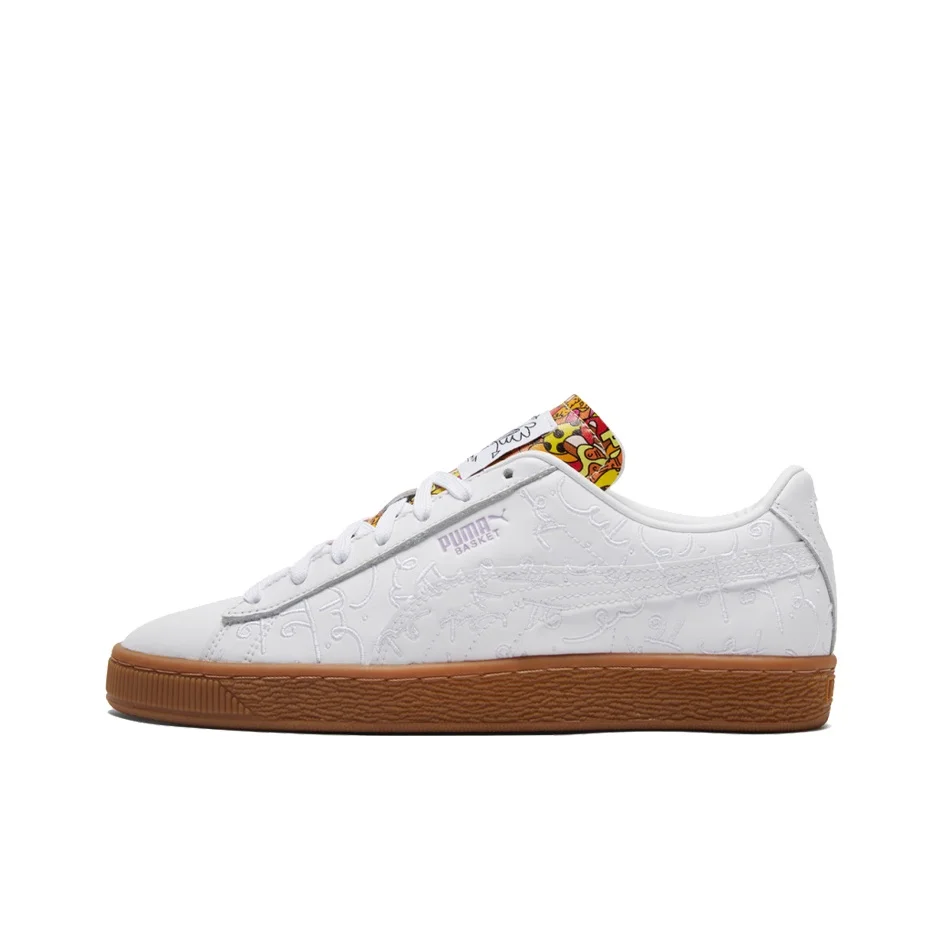 PUMA Basket Skateboard Shoes Unisex Low Top White 381095-01