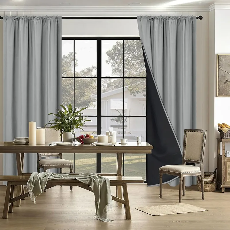 100X130CM Solid 100% Blackout Lining Curtain Bedroom Bathroom Living Room Darkening Drap Blackout Curtain Home Decoration