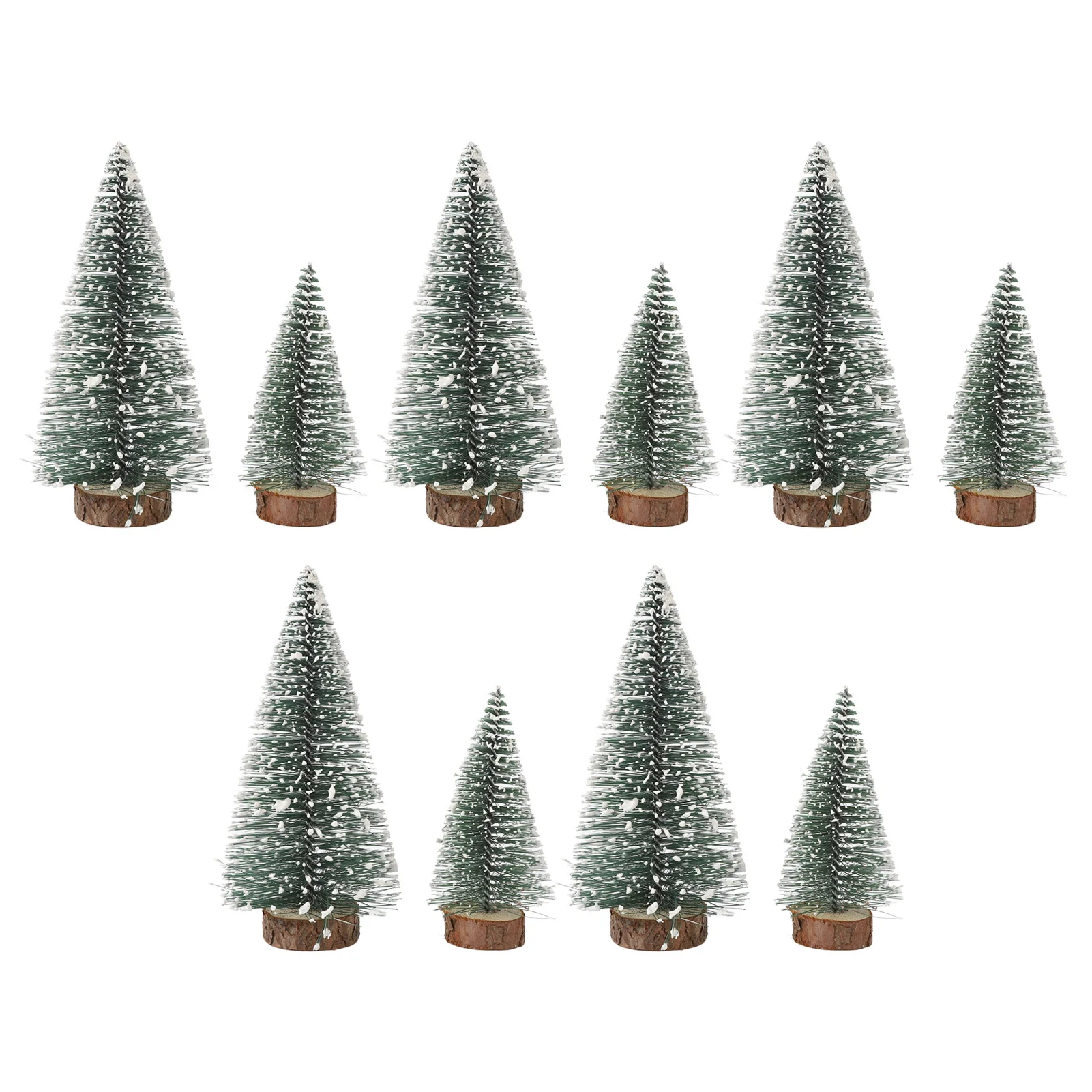 

10Pcs/set Christmas Pine Tree Decor Set Xmas Ornament Tabletop Artificial Tree Small Pine Trees Happy New Year