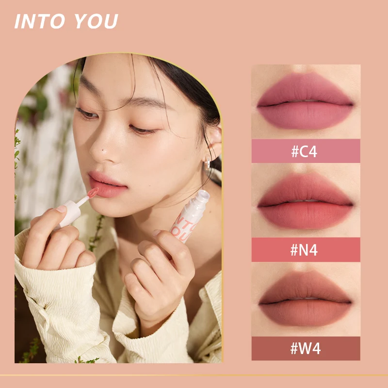 INTO YOU Matte Lipstick Lip Gloss 6 Colors Long-Lasting Lip Tint Cream Pigment Silky Texture For Lip Women Cosmetic