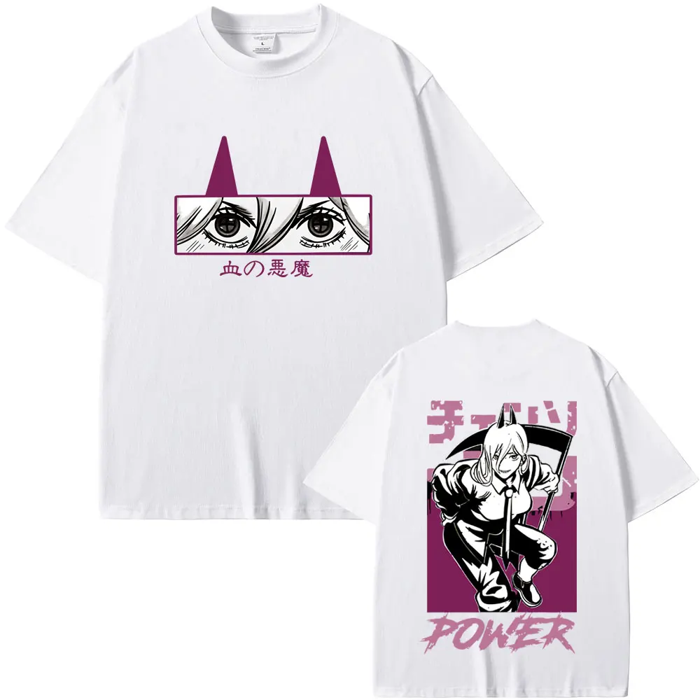 

Anime Chainsaw Man Power T-shirt Summer Men Women Casual Soft Cotton Oversized T Shirts Men's Manga High Quality Short Sleeve