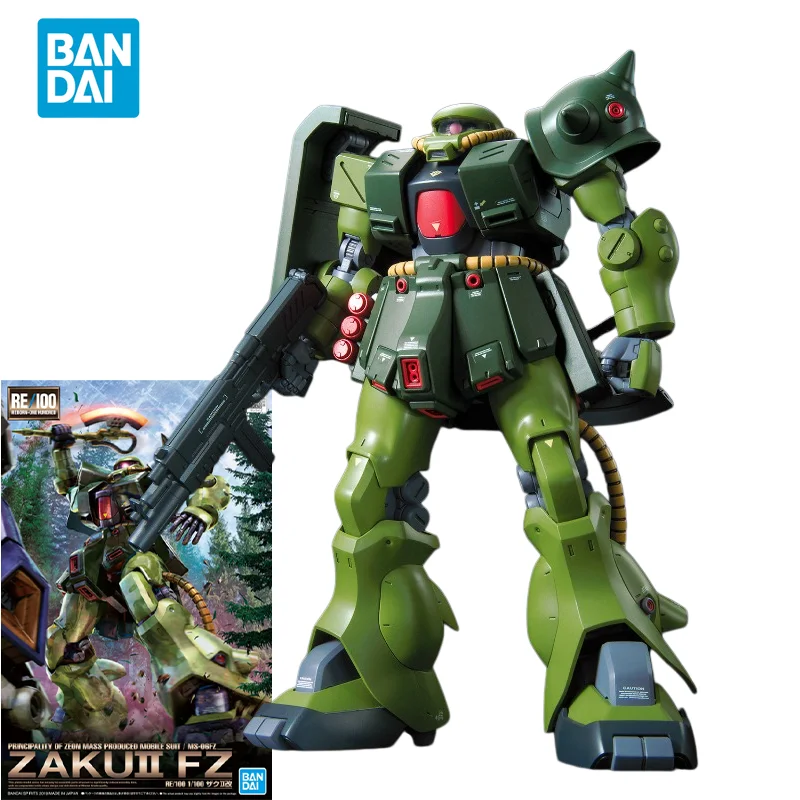 bandai-genuine-gundam-re-100-zaku-ii-fz-figurine-d'action-d'anime-modele-a-assembler-jouets-ornements-de-collection-cadeaux-pour-enfants