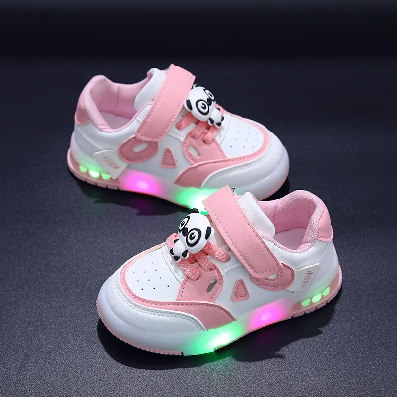 MGO Kids Sports Casual Shoes for Boys and Girls Children's Low-Cut Shoes Glow Shoes Panda Children's Casual Shoes Boys Sports S view 6