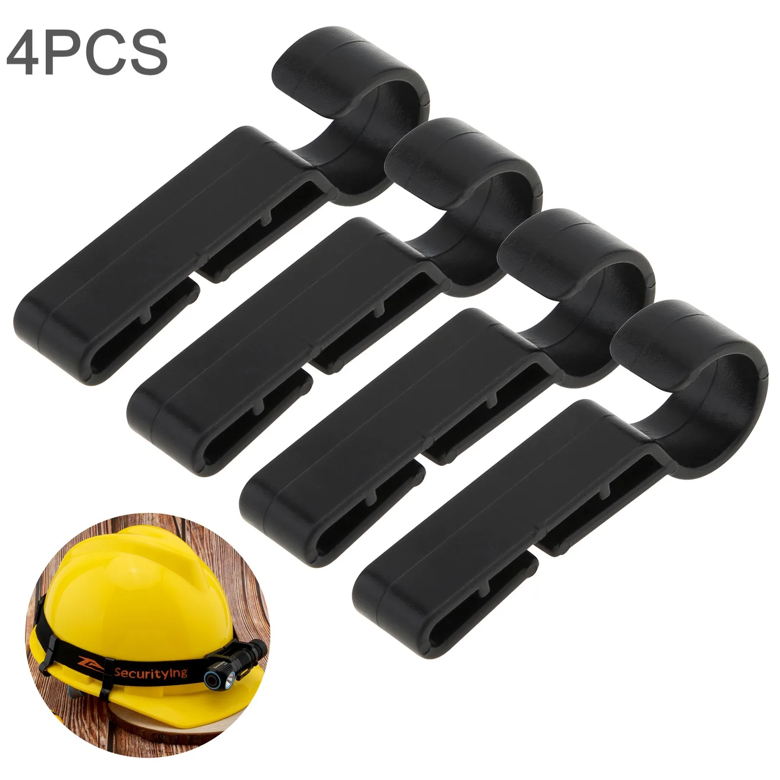 4pcs Plastic Helmet Clips Easily Mount Attachment Headlamp Head Light Clamps Hard hat Safety Cap Hooks