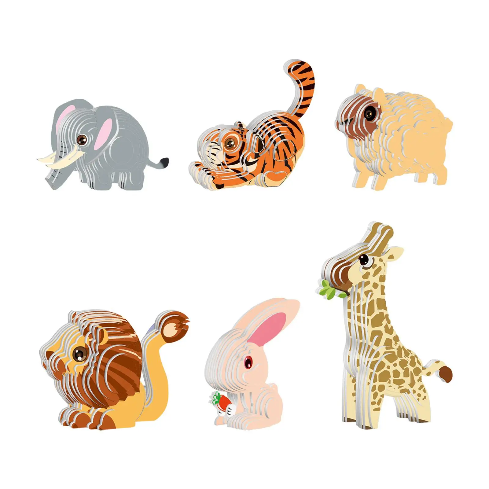 3D Paper Puzzle Stem Interactive DIY Kits for Child Animal Jigsaw Puzzle for Preschool Coordination Shapes Nursery Kindergarten