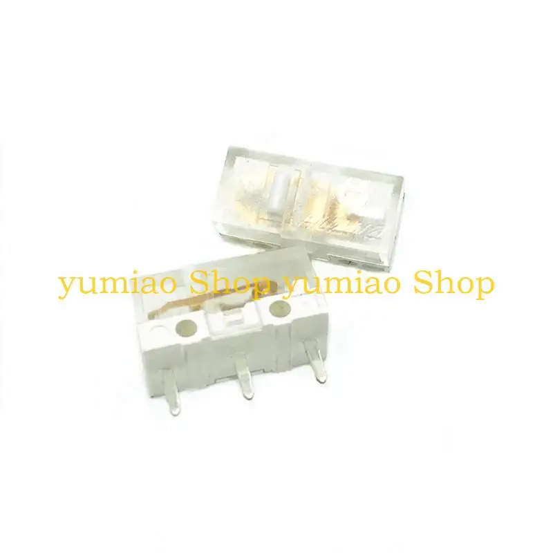 587B 2 Pieces HUANO Mouse Micro Switch Gold Alloy Contacts 3 Pin Transparent White