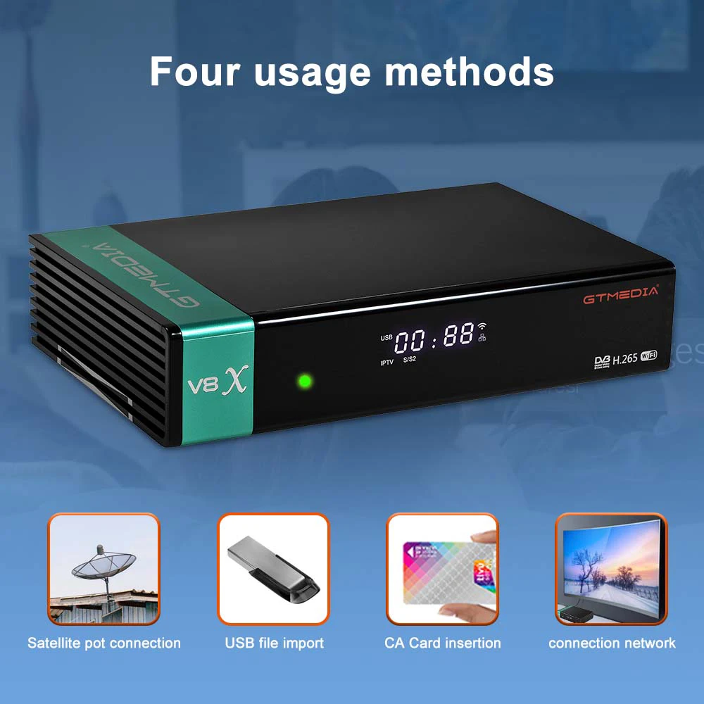 GTMEDIA V8X Mars Satellite Receiver DVB-S/S2/S2X 1080P HD Built-in 2.4G WIFI H.265 Support SAT to Gtplayer CA card TV Receivers