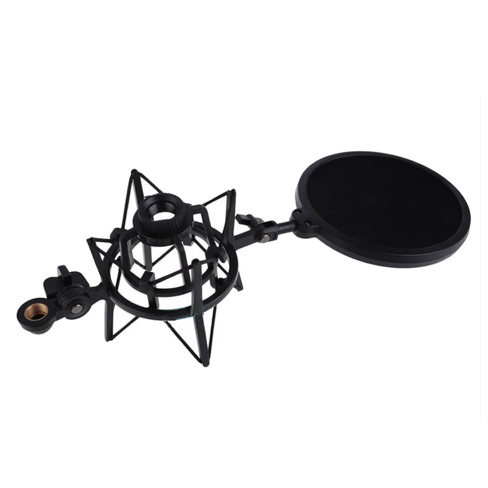 Microphone Shock Mount with Pop Filter Windscreen,Mic Shockmount to Reduce Vibration Noise For Recording Studio,Streaming