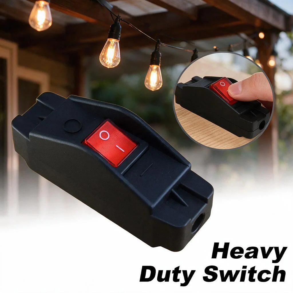 Appliance Switch 1-5Pcs Inline Cord Switch 16A AC125V/250V Large Current in-Line on/Off Rocker for High Power Lamp or Equipment