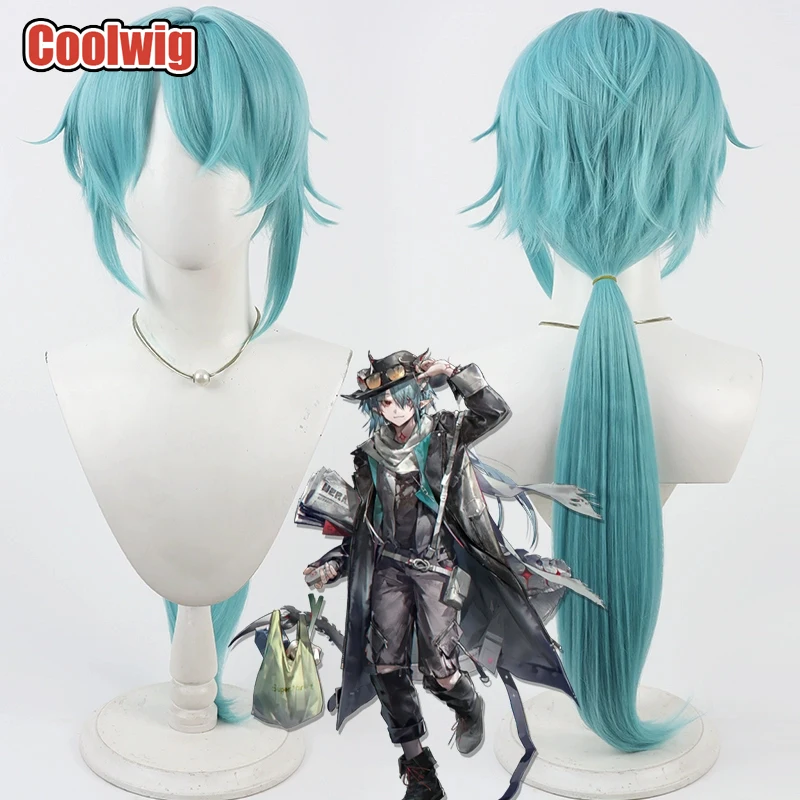 

Coolwig Synthetic Hair Mitm Cosplay Wigs Game Arknights Mitm Role PlayHalloween 60cm Long Straight Light Blue Wig Heat Resistant