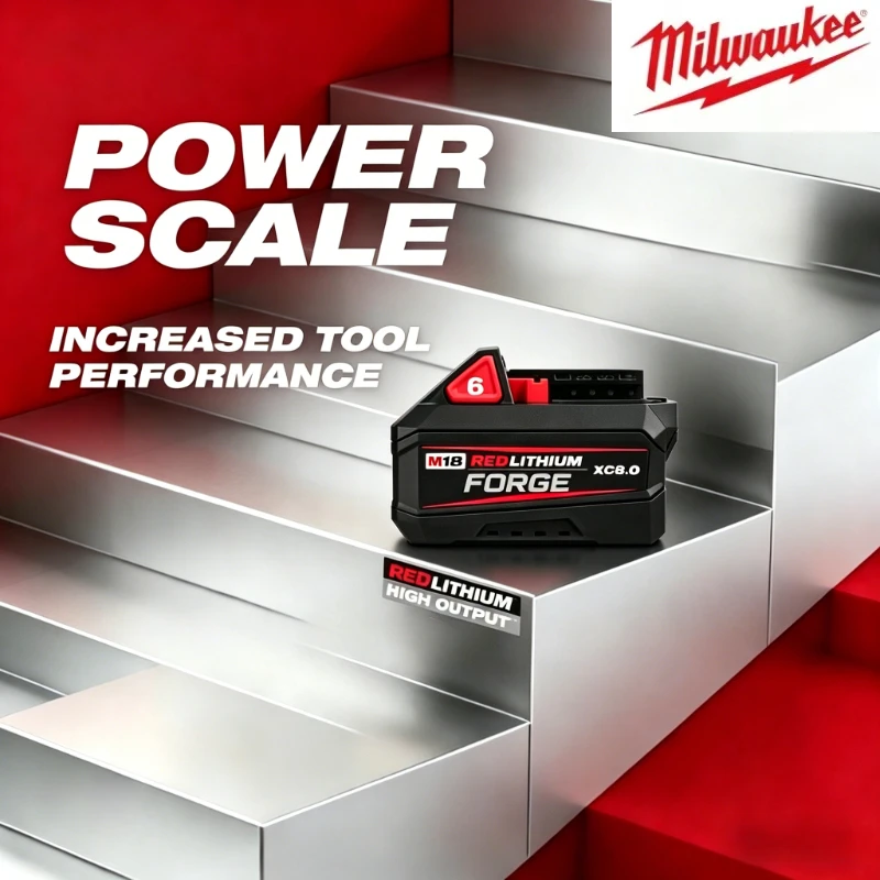 

Сменный аккумулятор Milwaukee 18V 8.0Ah, совместимый с Milwaukee M18, литий-ионный перезаряжаемый аккумулятор 18650, модель M18 - 48-11-1861