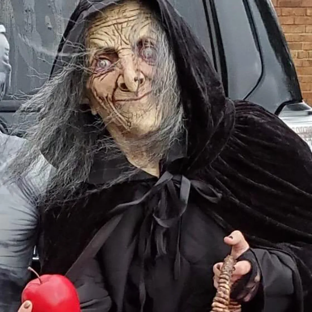 

Halloween Horror Witch Mask-Scary Latex Full Head Cover Spooky Prop Parties Terrifying Costume Accessory for Performances