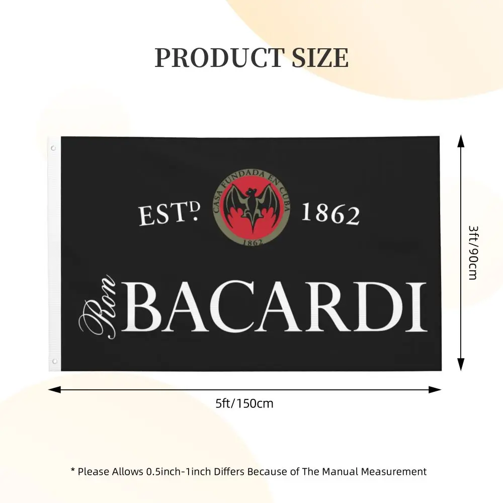 جديد Bacardi جهين راية نسيم العلم حديقة العلم الزخرفية العلم حزب راية 3x5FT (90x150 سنتيمتر) #3