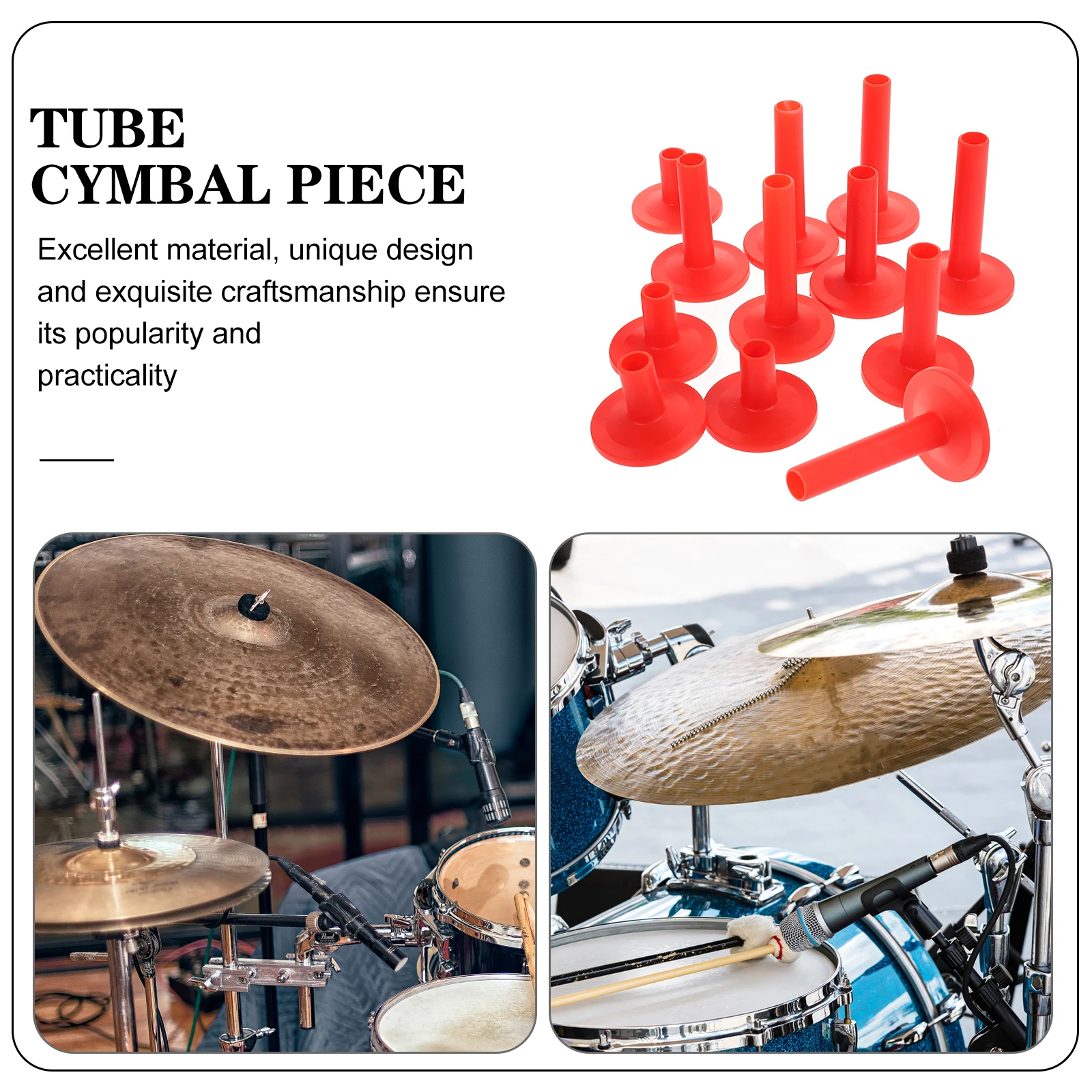 

12 Pcs Drum Accessories Set Drums Parts Music Kits Musical Instrument Red Cymbal Sleeve