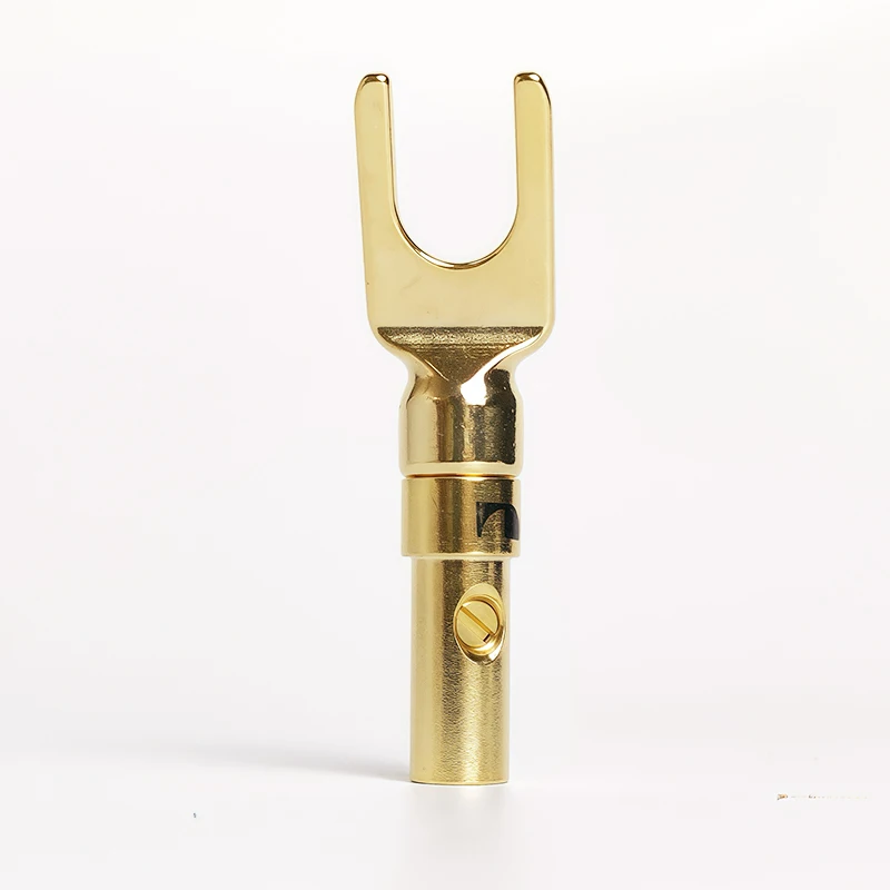 Solderless Copper Alloy Y/U Type Spade Connectors for Speaker Amplifier Binding Posts