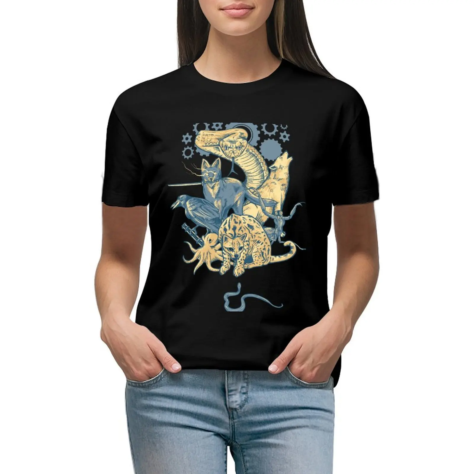 

Shadow Moses T-Shirt customs design your own blacks cute tops tops t-shirt dress for Women long