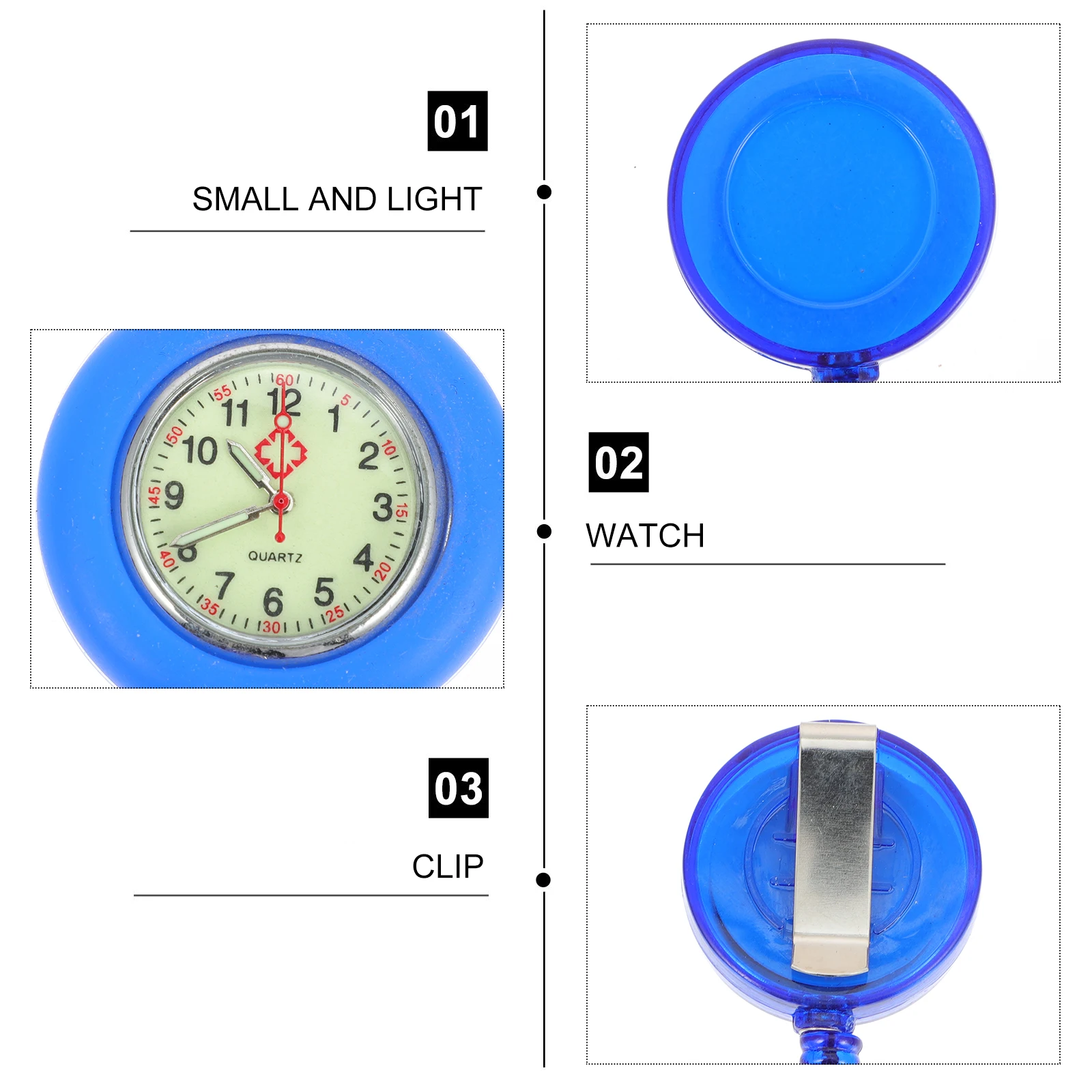 

Nurse Pocket Watch Green Digital Stethoscope Watches for Nurses Women Retractable Quartz Plastic Durable Portable Luminous