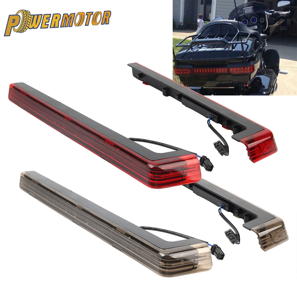 Motorcycle Tour Pak Pack Accent Side Panel LED Light Red/Smoke For Harley Touring Road King Road Glide FLHR FLHX FLTRX 2006-2022