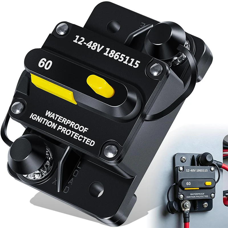 

Minn Kota 1865115 Circuit Breaker MKR-27 60 AMP Fit for Minn Kota12V/24V/36V/48V Electric Trolling Motors with 1/4" Studs