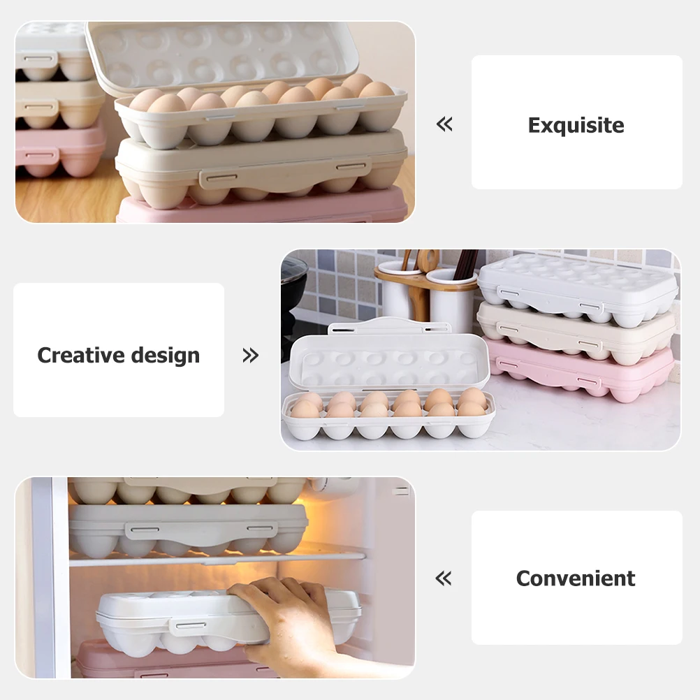 

2Pcs Large Capacity Egg Storage Box Refrigerator Egg Holder Kitchen Organizer Plastic Container For Eggs