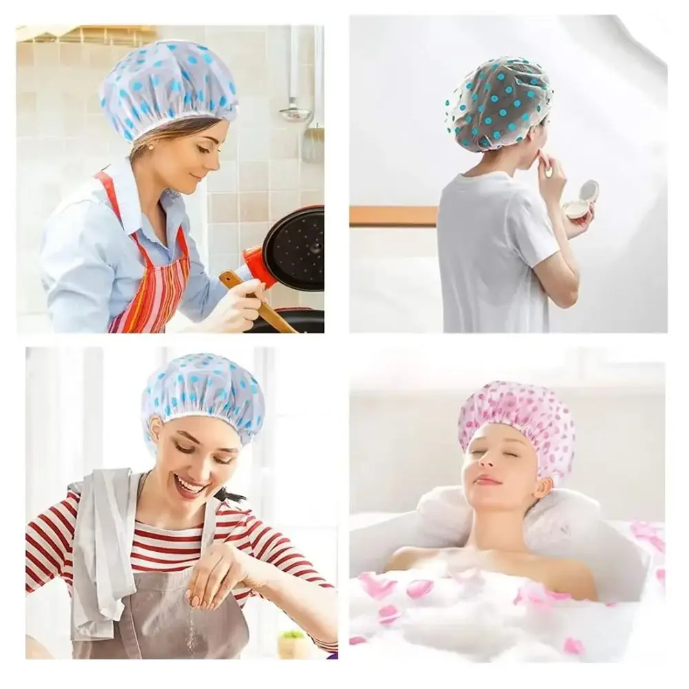 Durable Dustproof Shower Cap Oil-proof Fume Prevention Waterproof Bathing Cap Kitchen Caps Long Hair Shower
