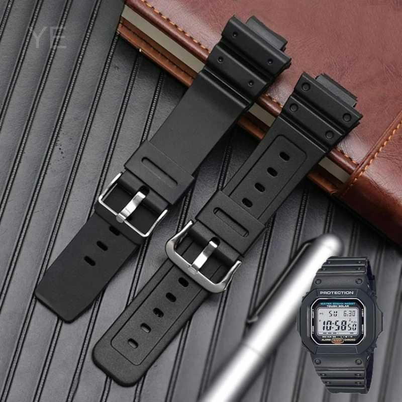 Wear-resistant Ultra Durable Exquisite Resin Watch Strap for Casio G-Shock 3229 DW-5600E/BBN 3159 GW-M5610 Waterproof Band 16mm
