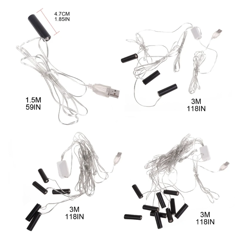 300cm All In One USB AA Battery Eliminators 4.5V 3V AA Dummy Battery Power Cable For LED Lights Lamps Fan