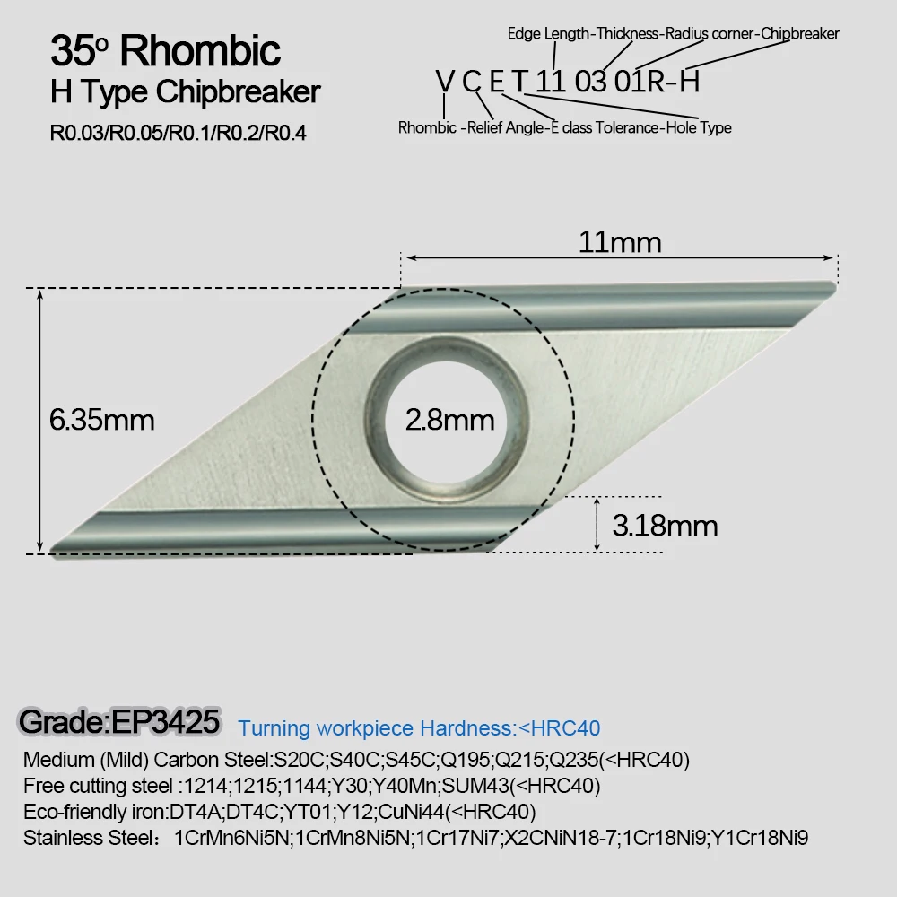 VCGT110301 VCGT110302 VCGT110304 R-H كربيد التنغستن إدراج VCGT VCET أداة تحول خارجية آلة خرط تعمل بالتحكم الرقمي بواسطة الحاسوب القاطع سبائك التيتانيوم 10 قطعة