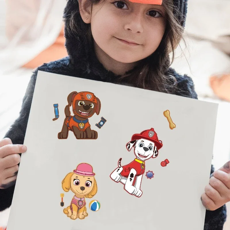 16pcs Paw Patrol Face Swap ปริศนาสติกเกอร์การ์ตูน Patrol Canine สติกเกอร์ประกอบจิ๊กซอว์อะนิเมะ Chase Make A Face ของเล่นเด็ก