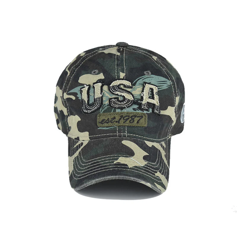 New Arrival Men Women Baseball Cap Washed USA Flag Embroidery Snapback Outdoor Cotton Golf Fishing Sports Sun Hat Hot Sale H152