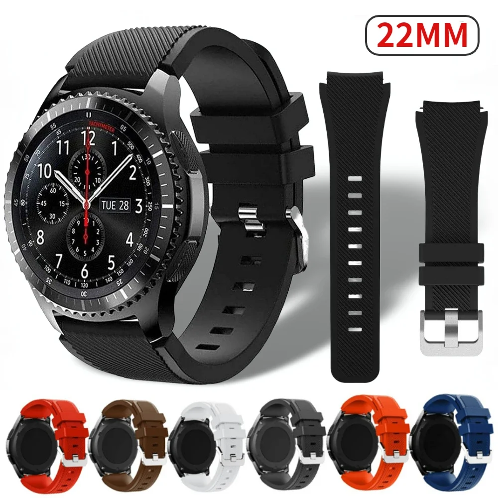 

Силиконовый ремешок 22 мм для Samsung Watch 3/Gear S3 Classic/Frontier, браслет для Huawei Watch GT-2-3-Pro 46 мм/Amazfit GTR/Stratos