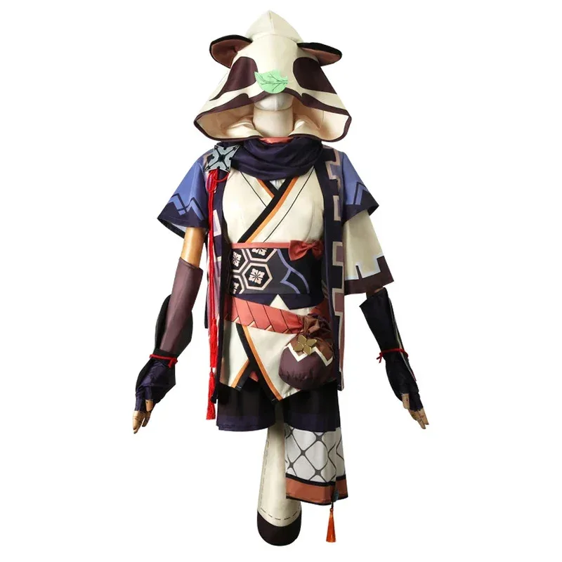 2025 New Halloween Genshin Impact Sayu Costume Anime Cosplay Wig Clothing Including Tail Glove Waist Bag God's Eye AA