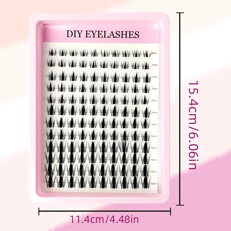 120pcs Fairy Eyelash 8-16mm Manga Eyelash C Curl Upright - Large Span DIY Eyelash Natural Expansion Wet Look Sharp Anime Eyelas