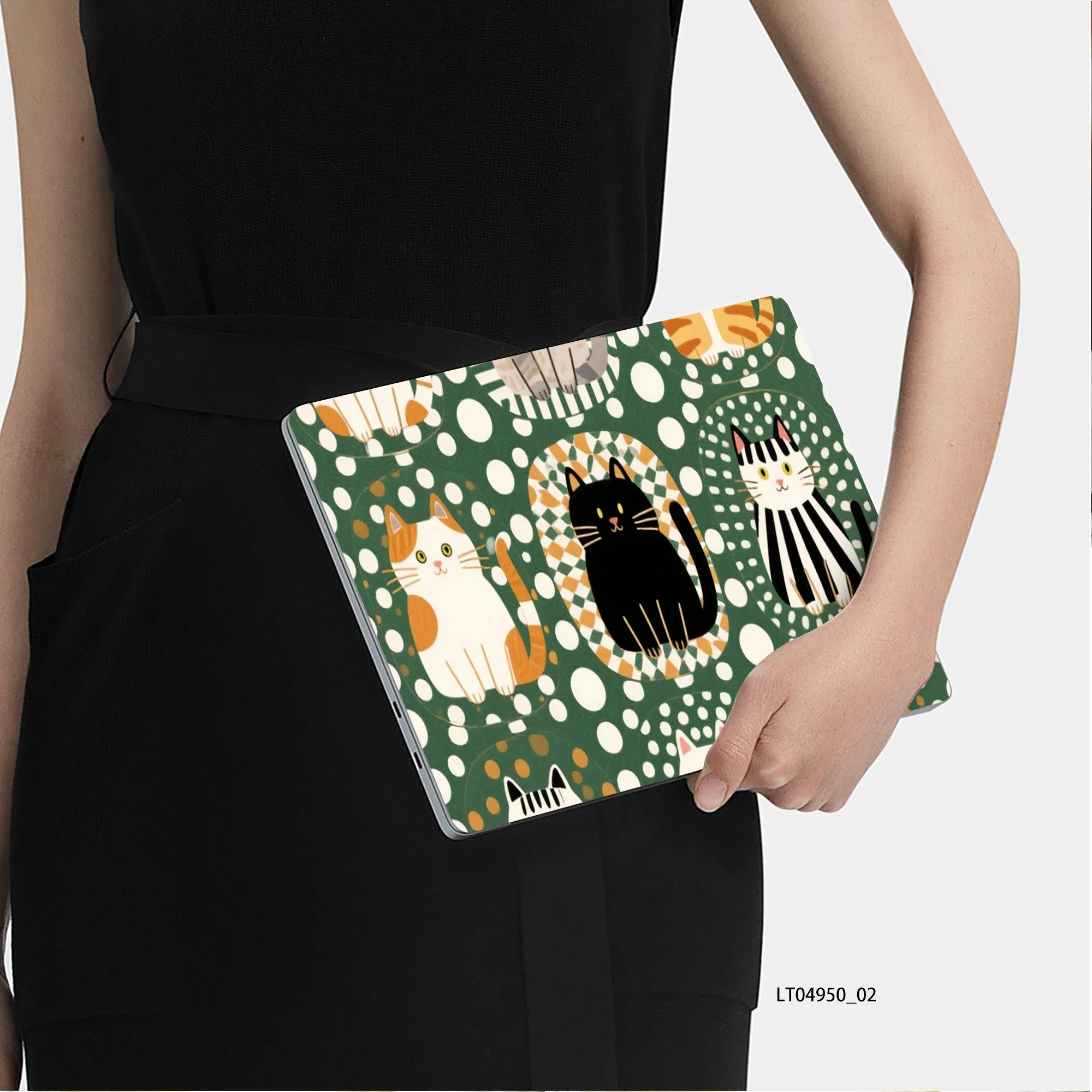 Cute Cat Pattern Laptop Skin Sticker, Waterproof Vinyl Decal for 12-17 inch MacBook HP Lenovo Dell Notebook