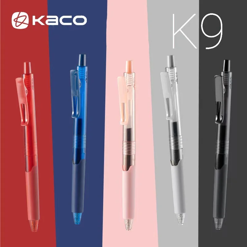 

10pcs Kaco Gel Pen Retractable Sign Pen Caneta Stylo ручки 0.5MM Ink Durable Quick Drying 800M Writing Office School Stationery