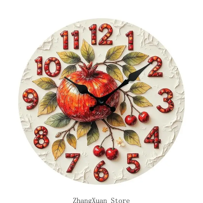 Leise Obst-Wanduhr mit geräuschlosem Betrieb, einfache Installation, klare Nummer 3XUF – Detail 4