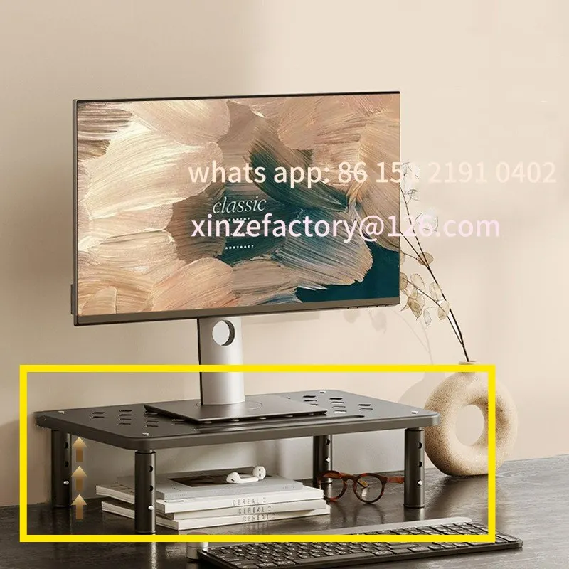 

Customizable Adjustable computer Rack Telescopic Desk Monitor Holder Elevated PC Screen Stand Reduce Neck Strain Office Storage