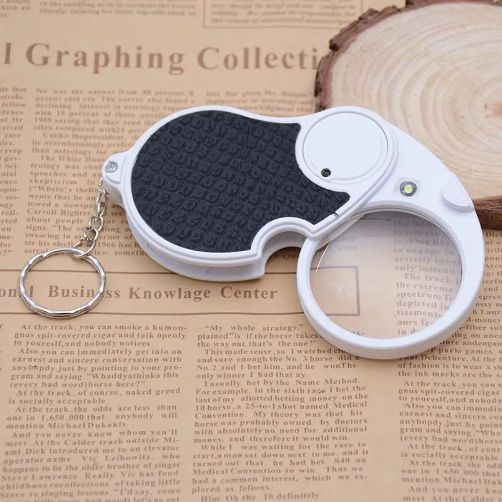 

Portable 5X Magnifying Glass with LED Handheld Illuminated Magnifier Lamp Foldable Magnifier Loupe Non-slip LED Lupa Optical Len