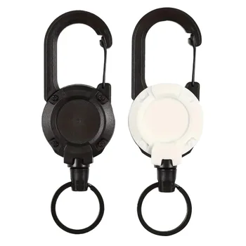 Outdoor Escalada Fivela Chaveiro, Mosquetão Multitool, Alta Elasticidade, Heavy Duty Badge Holder, Retrátil ID Badge Reel