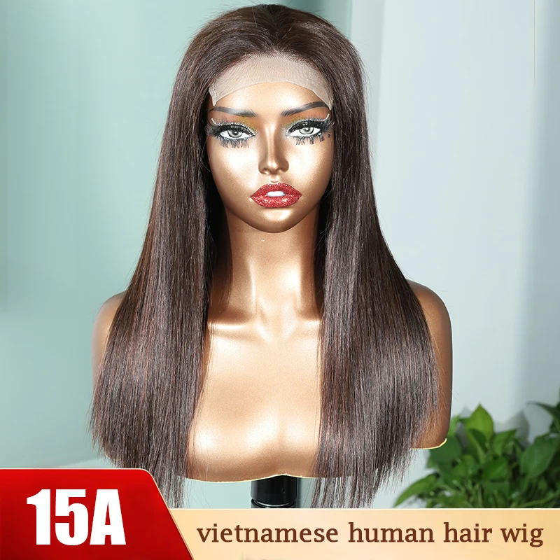 

300 Density 5x5 lace front human hair wig 13x4 Transparent Lace Brown Straight Wig vietnamese Human Hair Wigs Pre Plucked Wig