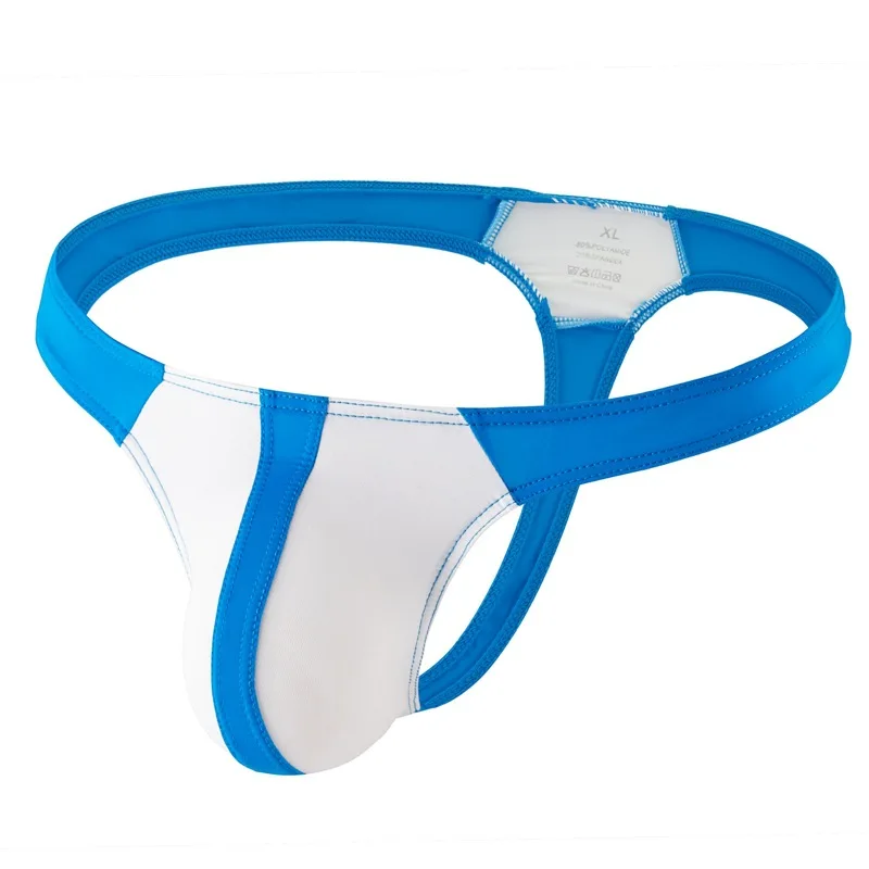 

Ice Silk T Back Thong for Men Sexy U Convex Pouch G-string Patchwork Ultra-thin Knicker Gays Erotic Low-rise Open Butt Underpant