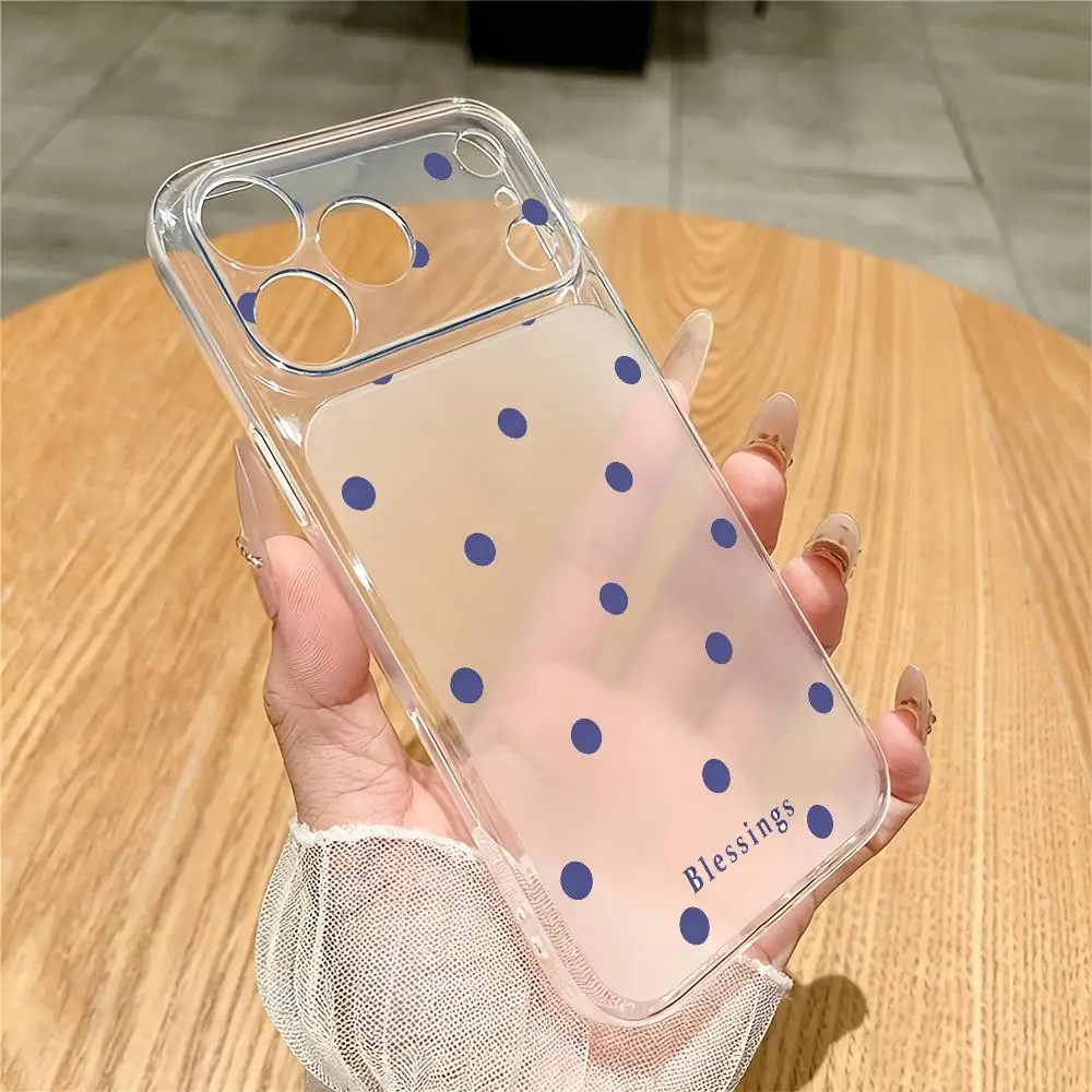 Simple wave point transparent phone case suitable for iPhone17 16 15 14 13 12 11Pro/Max/Plus anti drop and shockproof back cover