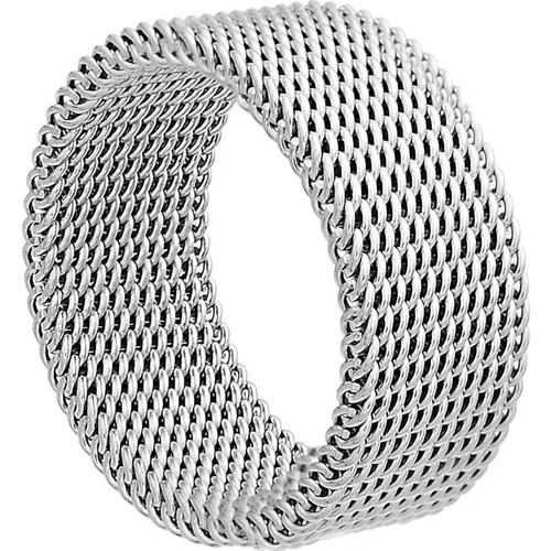 Jewelry Shop Braid Straw White Steel Ring Unisex Model Sb1