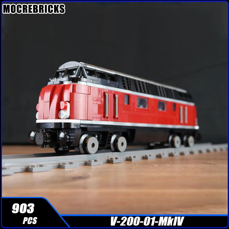 MOC-116267 City German Railways V-200-01-MkIV Diesel Hydraulic Train Locomotive Building Blocks Model Brick Toy Kid Gifts