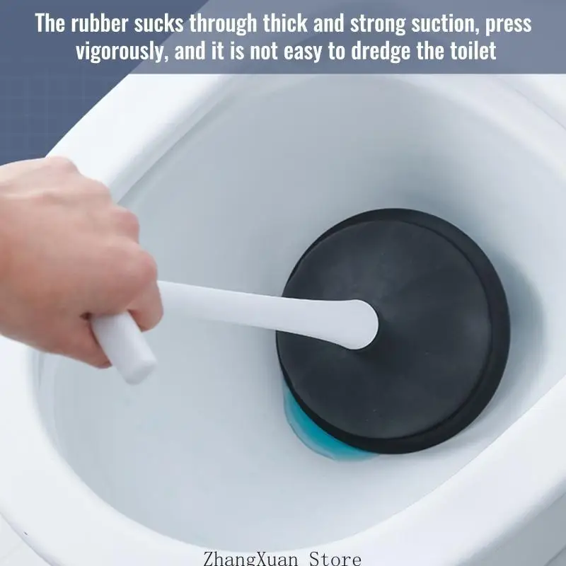 Toilet Cleaning & Clogging Tool 2-in-1 Plastic Toilet Plunger & Bowl Brush Combo 3XUF