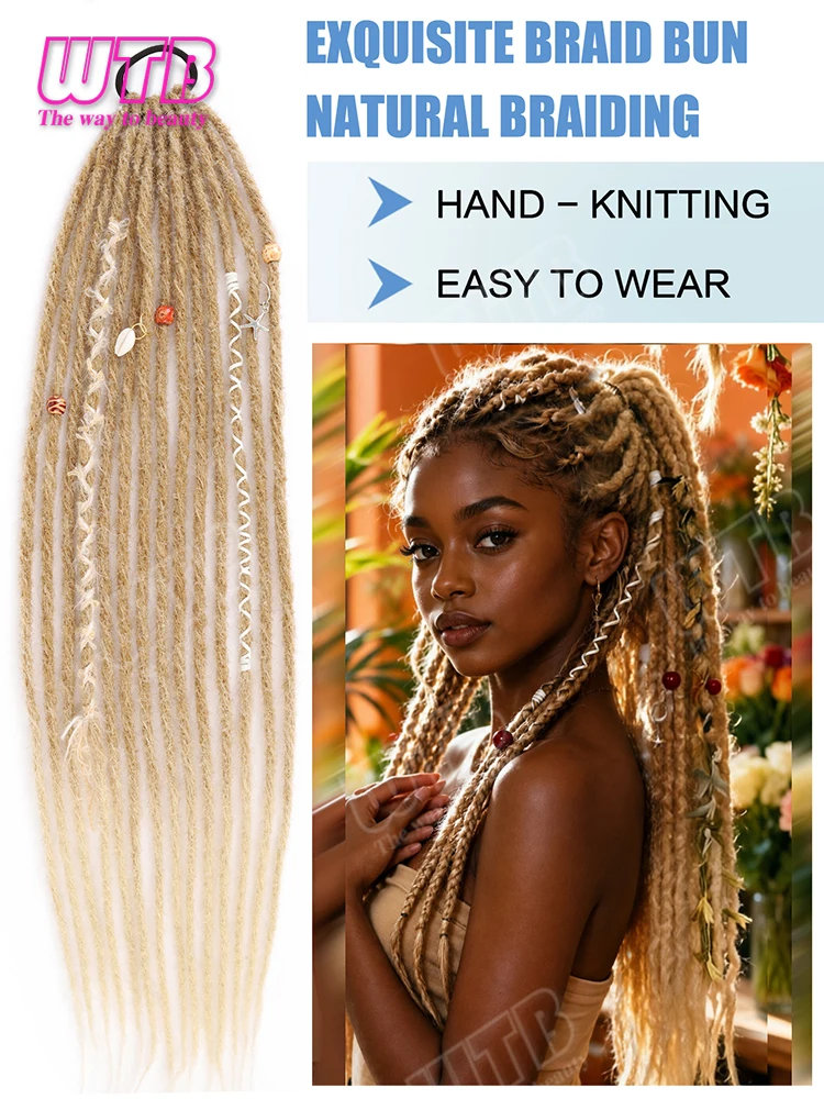 Synthetic Dreadlocks Wig Long Dreadlock Ponytail Elastic Tie Hair Extension for Women Daily Wear Holiday Party